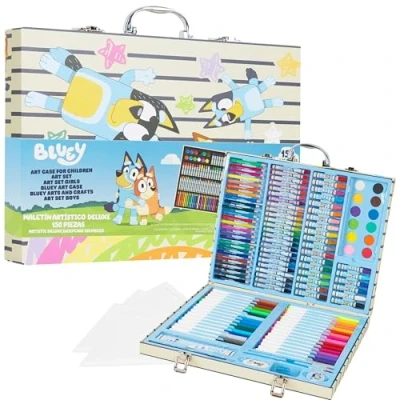Afbeelding van BlueY Kleurkoffer voor kinderen, 140 stuks, reisaccessoires, kunst