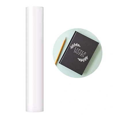 Afbeelding van zelfklevende vinylrol, 30 x 152 cm, wit, glanzend, herpositioneerbaar, folie voor Cricut en Silhouette Cameo, gebruik bij handwerk woondecoratie