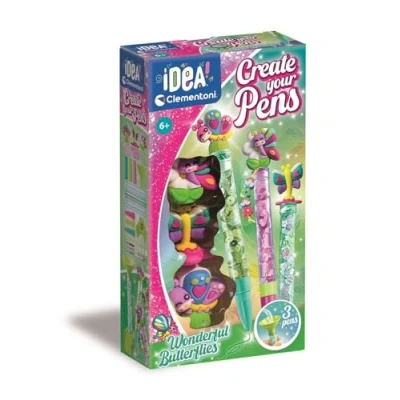 Image de Dessin et coloriage enfant Clementoni Crée tes stylos Wonderful Butterflies