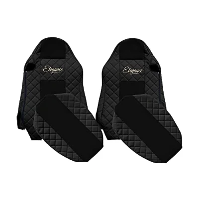Afbeelding van F CORE Truck Accessoires Stoelhoezen Compatibiliteit voor MAN TGX 01.07 03.20 Driver ISRI Passagier Dezelfde stoelen ZWART