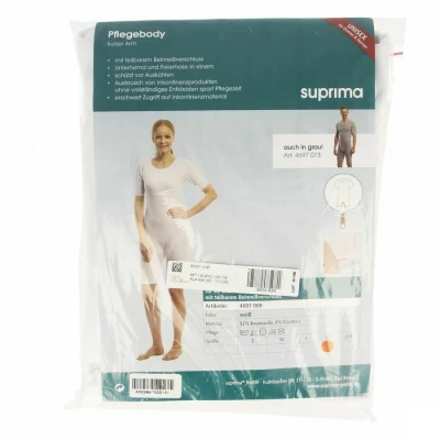 Image de Suprima 4697 Body Manche Courte+zip Jambe Blanc Xl