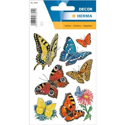 Afbeelding van HERMA Etiket 3801 vlinders Blister a 3 vel 10 stuks