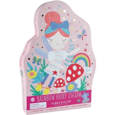 Afbeelding van Floss &amp; Rock Puzzel Silhouet regenboog Fee ( 20 stukjes)