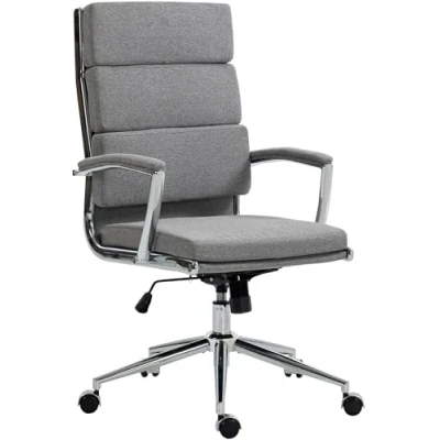 Afbeelding van CLP Cleveland Bureaustoel Ergonomisch Voor volwassenen Met schommelfunctie verchroomd frame grijs Stof