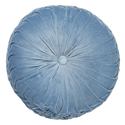 Afbeelding van Dutch Decor KAJA Sierkussen rond velvet 40 cm Provincial Blue blauw