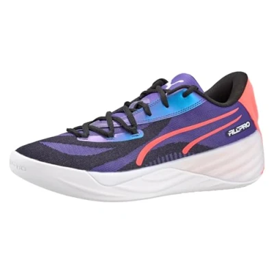 Afbeelding van Puma Allpro Nitro Basketbalschoenen, Heren, Maat: 41, Team violet/black/pink alert Textiel/ synthetisch