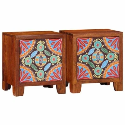 Afbeelding van vidaXL Nachtkastje 2 st 40x30x45 cm massief acaciahout