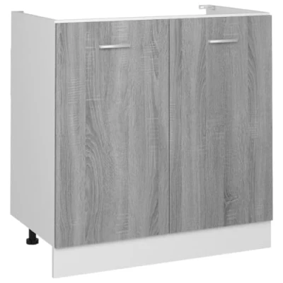 Afbeelding van Gootsteenkast 80x46x81,5 cm bewerkt hout grijs sonoma eiken
