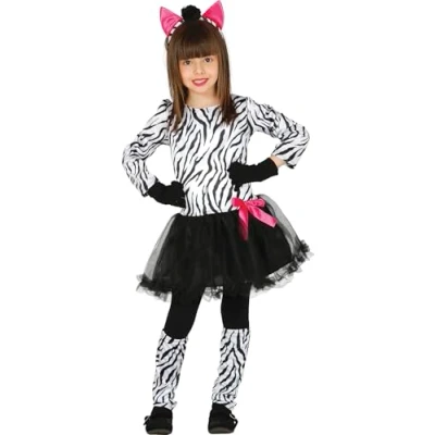 Afbeelding van Fiestas Guirca Kostuum Zebra zwart rokje (7 9 jaar)