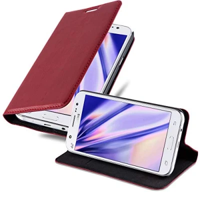 Afbeelding van Cadorabo Hoesje geschikt voor Samsung Galaxy J5 2015 in APPEL ROOD Beschermhoes met magnetische sluiting, standfunctie en kaartvakje Book Case Cover Etui
