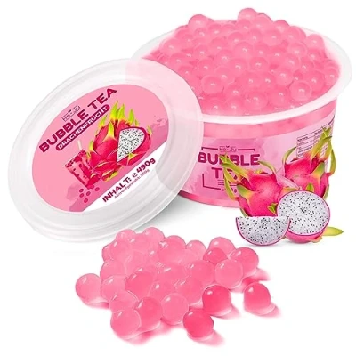 Image de perles de thé à bulles MARACUJA 500 grammes, fruits boba végétaliennes, sans gluten et plus contenu
