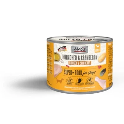 Afbeelding van MAC&#039;s Hondenvoer Natvoer Blik 70% Kip &amp; Cranberry 6 x 200g