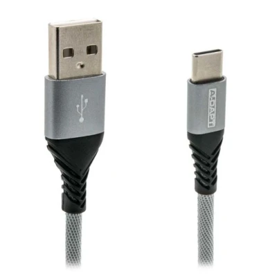 Afbeelding van Geschikt A DAPT data en laadkabel USB &gt; C 1m PRO grijs Alleeninkt