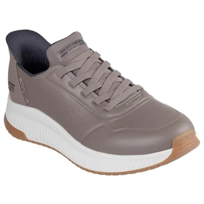 Afbeelding van Skechers Slip ins: Bobs Squad 4 heren sneakers Beige Extra comfort Memory Foam Maat 45