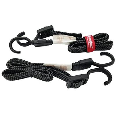 Afbeelding van MAGMA 2 stuks elastische bevestigingsriemen met kunststof haak, veiligheidsgesp voor bagage, fiets, aanhanger, camping en zware belasting, universeel, verstelbaar, waterdicht