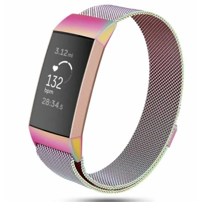 Afbeelding van Fitbit Charge 3 &amp; 4 milanese bandje Maat: Large Colour
