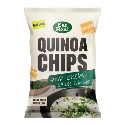 Afbeelding van Eat Real Sour Cream &amp; Chives Quinoa Chip 10 x 90 gram