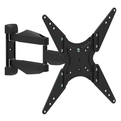 Afbeelding van Atlantis P022 E11SBN tv muurbeugel draaibaar, wandhouder voor van 13 inch tot 65 inch, max. 35 kg, VESA 400 x 400; verticale helling +/ 12 rotatie 180 uittrekbaar 47 cm.