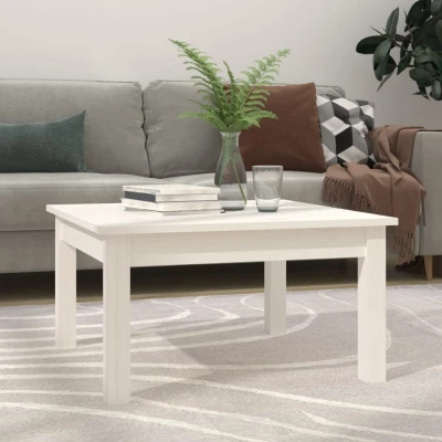 Afbeelding van Salontafel 55x55x30 cm massief grenenhout wit