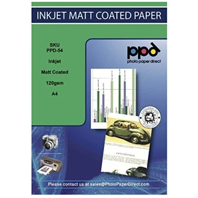 Afbeelding van PPD 50 vellen x A4 fotopapier, mat, 120 g, inkjetdruk, dagelijkse druk, voordelig, maxi verpakking, 54