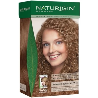 Afbeelding van NATURIGIN nr.7.0 NATURAL MEDIUM BLONDE Zonder Ammoniak, SLS en Parabenen Volume discount: 13.99 eur per box if you buy 4