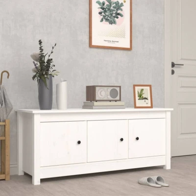 Afbeelding van Schoenenkast 110x38x45,5 cm massief grenenhout wit