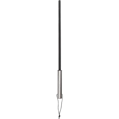 Afbeelding van Cane With Stainless Steel Handle Premium Leather Black