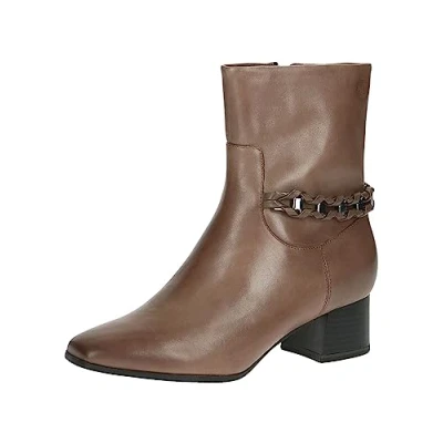Afbeelding van CAPRICE 9 25311 41, veterlaarzen met hak voor dames, Cognac leer.