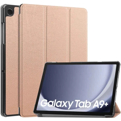 Afbeelding van iMoshion Tablet Hoes Geschikt voor Samsung Galaxy Tab A9 Plus Trifold Bookcase Rosé goud