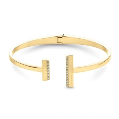 Afbeelding van Calvin Klein CJ35000161 Dames Armband Bangle Sieraad Staal Goudkleurig 8 mm breed 61 lang