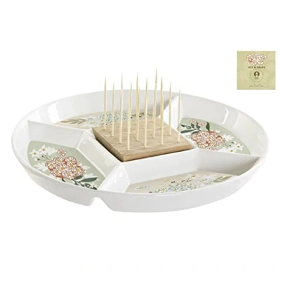 Afbeelding van Snackdienblad DKD Home Decor 23,5 x 3 cm Groen Keramiek