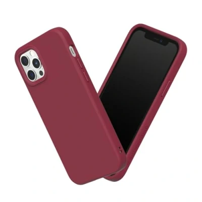 Afbeelding van RHINOSHIELD Hoesje compatibel met [iPhone 12/12 Pro] SolidSuit dunne hoes schokabsorberende technologie en premium matte afwerking bordeauxrood