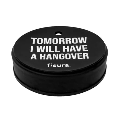 Afbeelding van Fisura Drugsdeksel &quot;I will have a hangover&quot; originele blauwe drankbeschermer herbruikbaar deksel lekvrije siliconen bescherming.