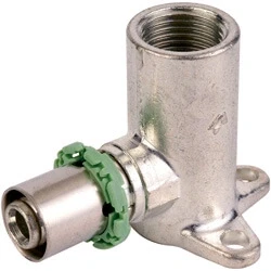Afbeelding van Comap MultiSkin messing perskoppeling muurplaat 20 x 1/2 (water) hoog