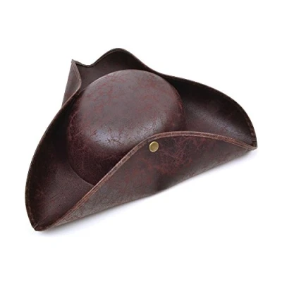 Afbeelding van Bristol Novelty Bh558 driehoekige hoed, antieke stijl, bruin, Eén maat