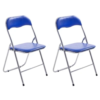Afbeelding van CLP Felix Set van 2 klapstoelen blauw/zilver