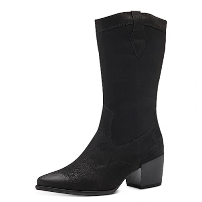 Afbeelding van MARCO TOZZI MT Soft Lining, Feel Me Insole Dames Boot Heel BLACK Maat 37