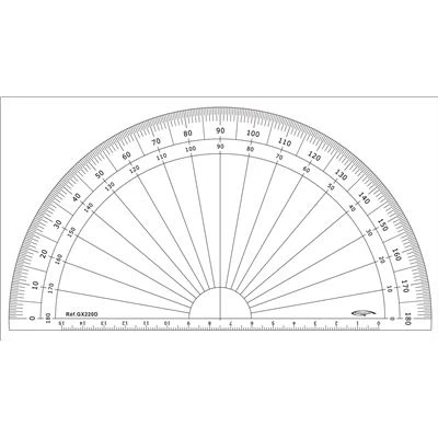 Image de Rapporteur 1/2 cercle degrés Ø 20 cm graphoplex