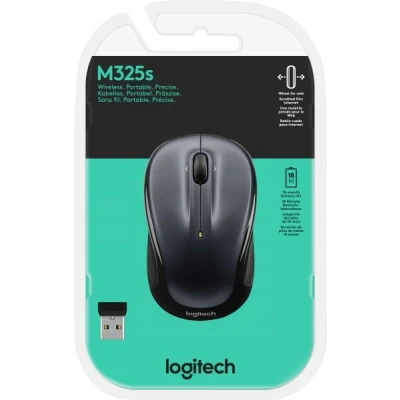Afbeelding van Logitech Mouse M325s, Draadloos, Donkerzilveren Optiek, 1000 dpi, 3 Knoppen, Retail