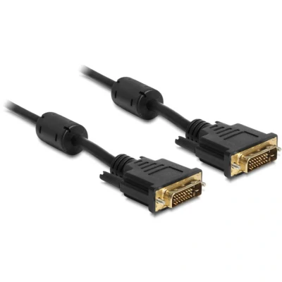 Afbeelding van Delock 83191 DVI kabel Aansluitkabel D 24+1 polige bus, stekker 3 m Zwart Afgeschermd (dubbel), Vergulde steekcontacten
