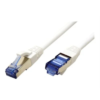 Image de VALUE Cordon de raccordement RJ 45 (M) pour 3 m SFTP PiMF CAT 6a moulé sans crochet bloqué blanc
