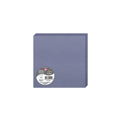 Afbeelding van Clairefontaine 2119C verpakking met 25 dubbele kaarten vierkant, 16 x cm 210 g/m² kleur myosotis uitnodigingskaarten voor evenementen en overeenstemming pollen serie premium papier glad