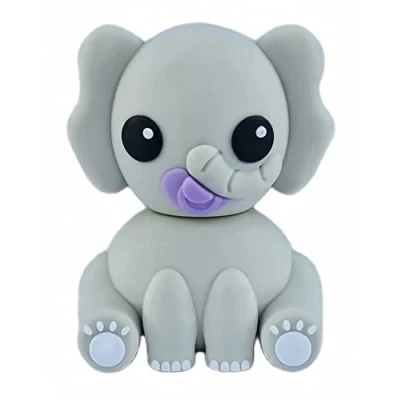 Afbeelding van Ulticool USB Stick schattige olifant Baby met Speen Lila Fiep 32 GB Flash Drive Memory Data Opslag Grijs