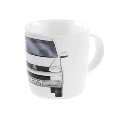 Afbeelding van BRISA VW Collection Grote keramische mok voor koffie, thee en cappuccino met T5 design (voor/wit)