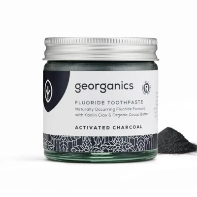 Afbeelding van Georganics Fluoride Tandpasta Actieve Houtskool Natuurlijke Whitening Vegan COSMOS Natural