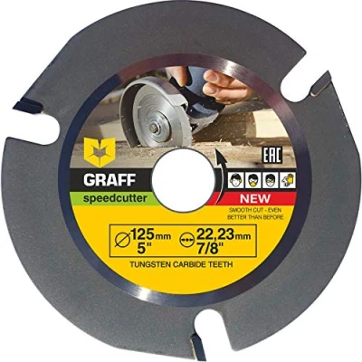 Afbeelding van GRAFF SPEEDCUTTER Houten zaagblad voor haakse slijper 125 mm hout Cirkelzaagblad snijden, snijden en vormen Freesschijf het