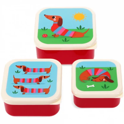 Afbeelding van Rex london snackdoosjes sausage dog 3st