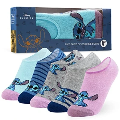 Afbeelding van Disney Meisjessokken, set van 5 sokken voor kinderen, meisjes, 25, 30, Grijs/Blauw