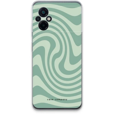 Afbeelding van Case Company® hoesje geschikt voor Xiaomi Poco M5 Swirl Groen Soft Cover Telefoonhoesje Bescherming aan alle Kanten en Schermrand