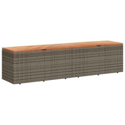 Afbeelding van Tuinbox 220x50x54 cm poly rattan en acaciahout grijs
